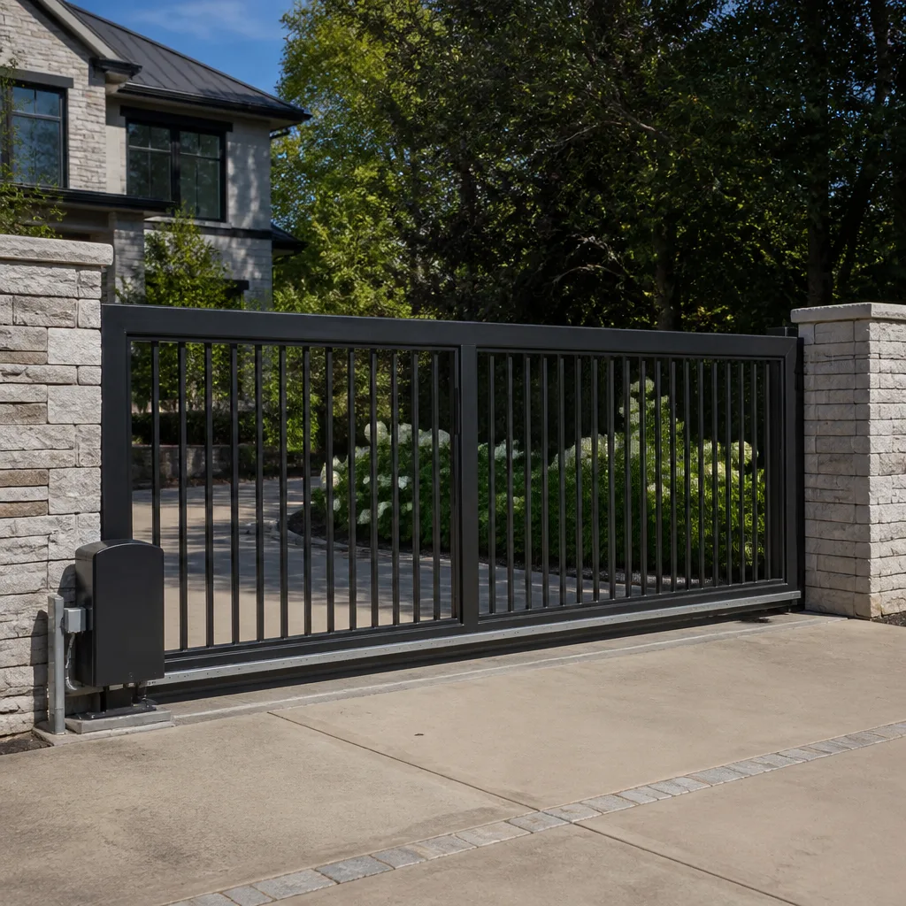Sliding driveway gates